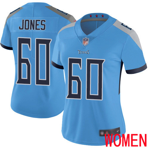 Tennessee Titans Limited Light Blue Women Ben Jones Alternate Jersey NFL Football #60 Vapor Untouchable->women nfl jersey->Women Jersey